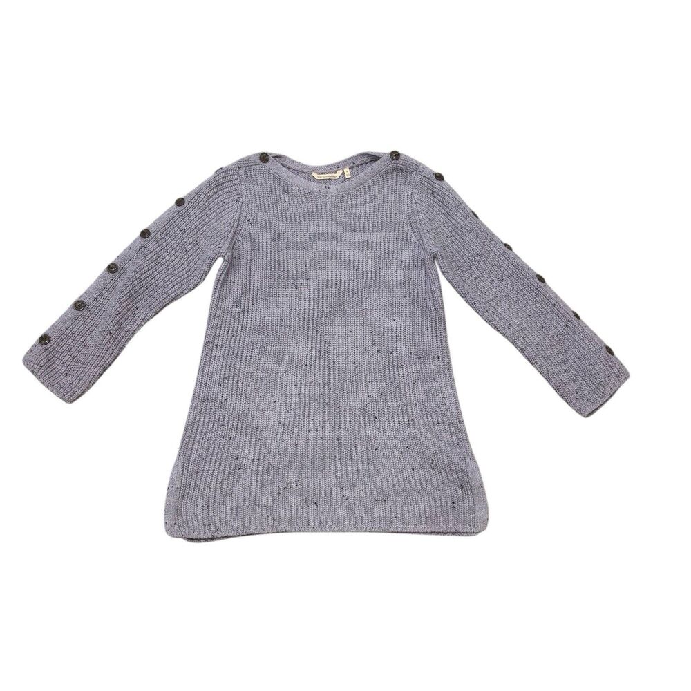 Soft Surroundings Purple Button Sleeve Wool Silk Blend Sweater Size M